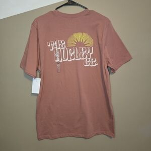 Hurley Men's Sunburst Phantom Rose Short Sleeve T-Shirt Back Logo Size Medium